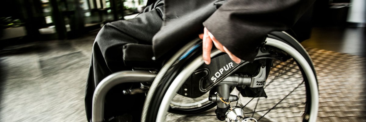 Young man in wheelchair