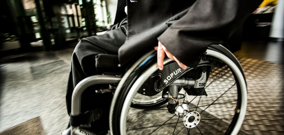 Young man in wheelchair