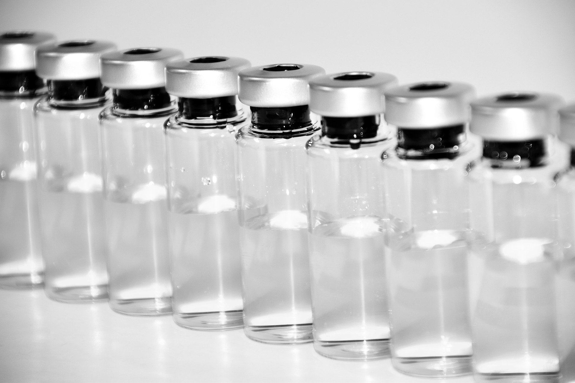 Vaccine vials Vaccine vials with a clear liquid
