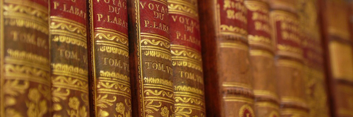 Gold embossed spines of old books