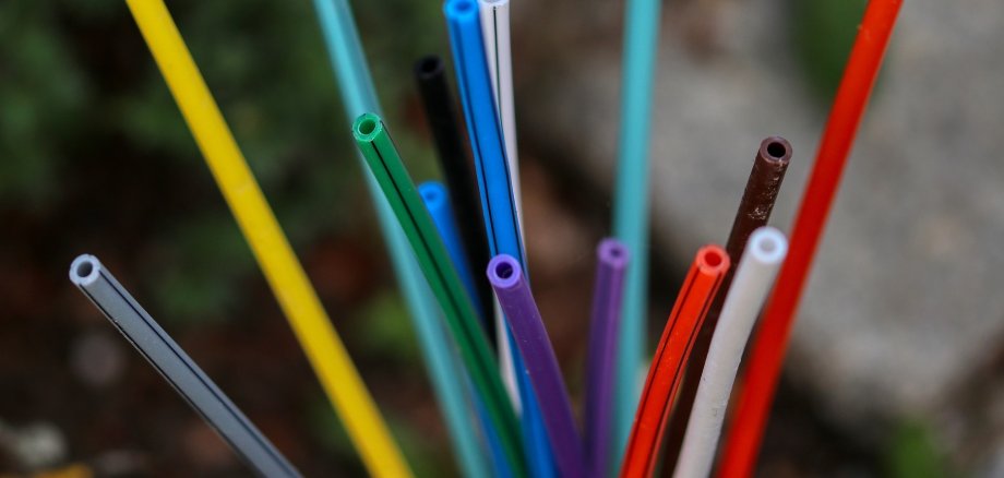 Colourful glass fibre rods